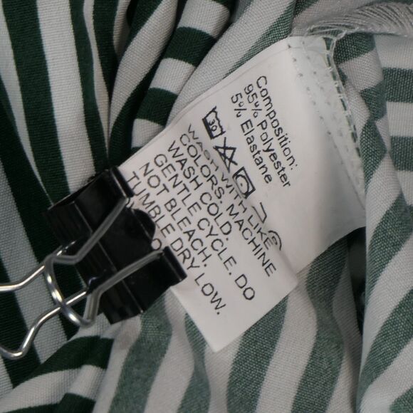 Shein Curve Shirt Dress Womens Size 1X Green Stripe Tiered Boho Peasant - Picture 8 of 9